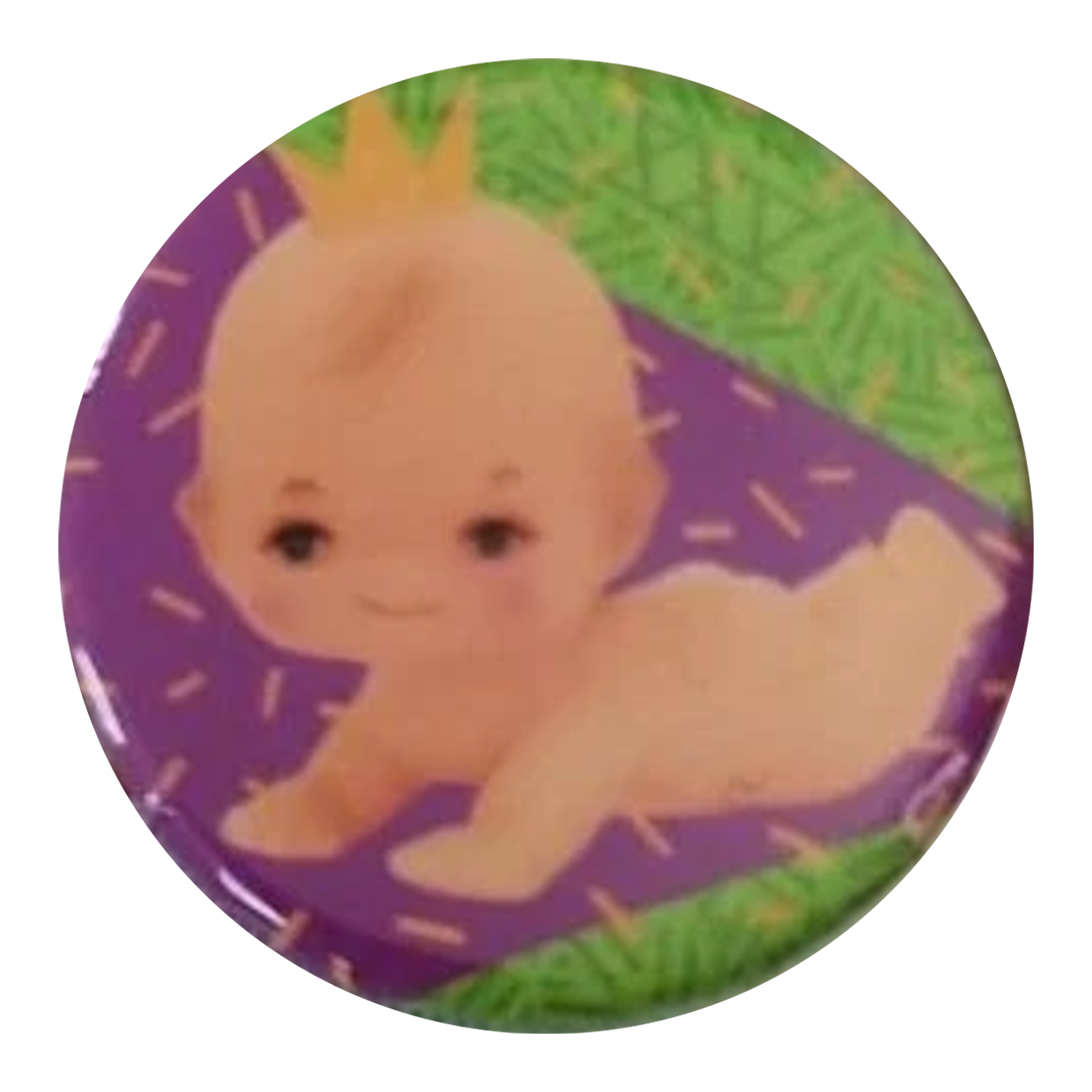 Mardi Gras Baby Button